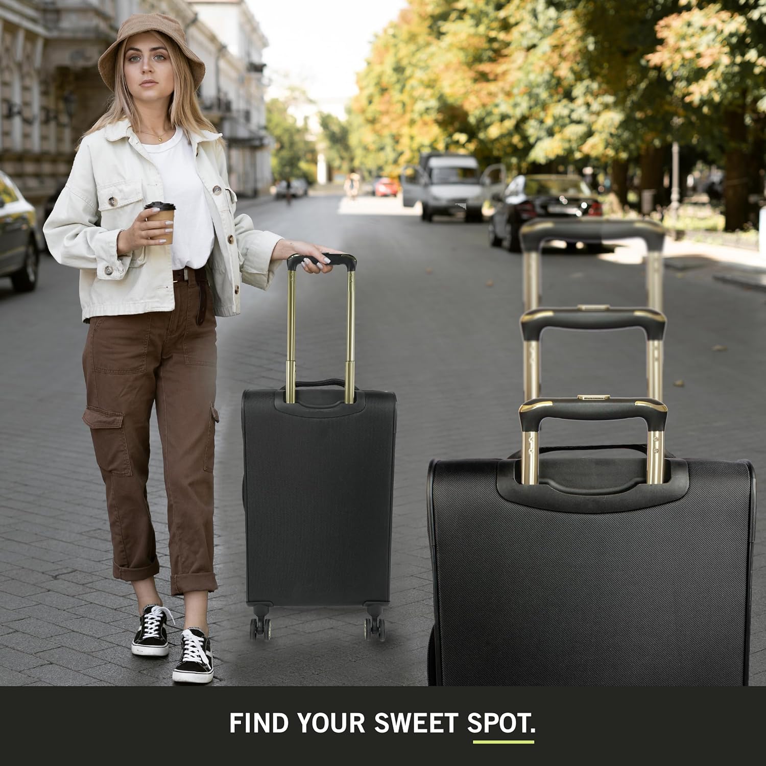 Kenneth Cole REACTION Chelsea Chevron Quilted Luggage, Black, 24-Inch Checked - Image 4