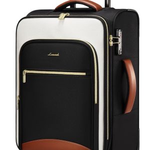 LOVEVOOK Carry On Luggage 22x14x9 Airline Approved, 20 Inch Softside Suitcases with Wheels, Lightweight Spinner Carry on Suitcase with TSA Lock, Water-Resistant Large Capacity Luggage for Travel